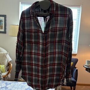 Plaid Button-Up Shirt